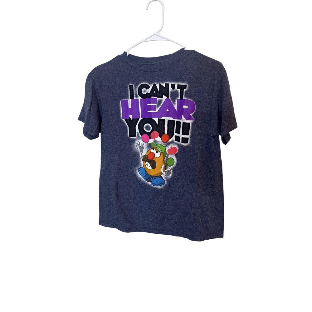 Disney Pixar Toy Story Shirt Boys 18 XXL Blue Mr Potato Head I Cant Hear Graphic